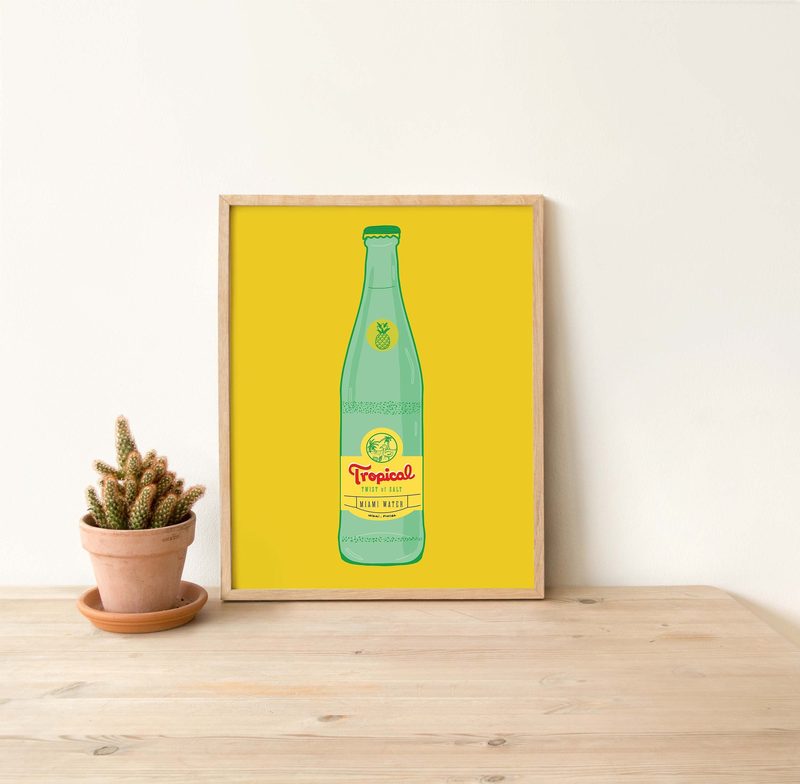 Topo Chico (Tropical) art print by Cristina Carolina