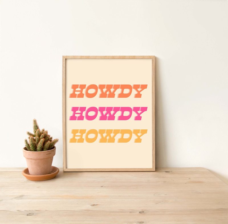 Howdy Art Print printable art by Cristina Carolina