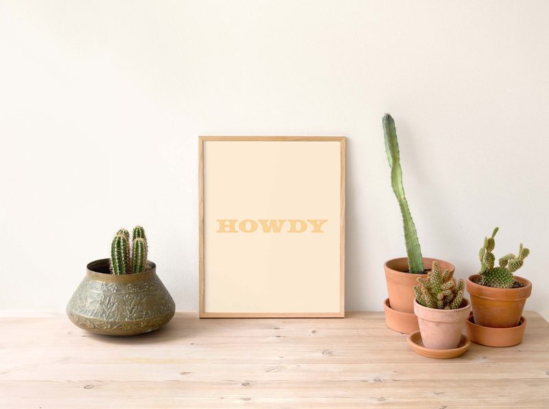 Howdy Art Print printable art by Cristina Carolina