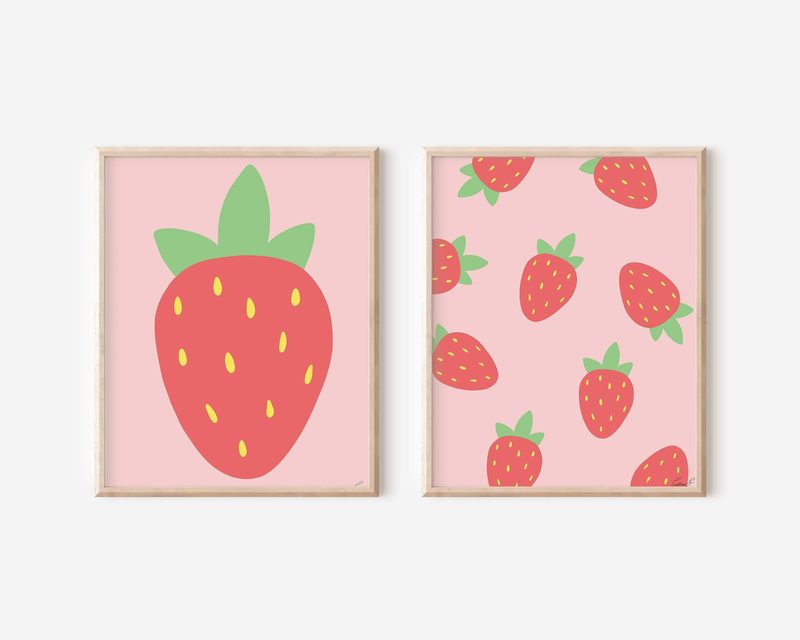 Printable Strawberry Art Print printable art by Cristina Carolina