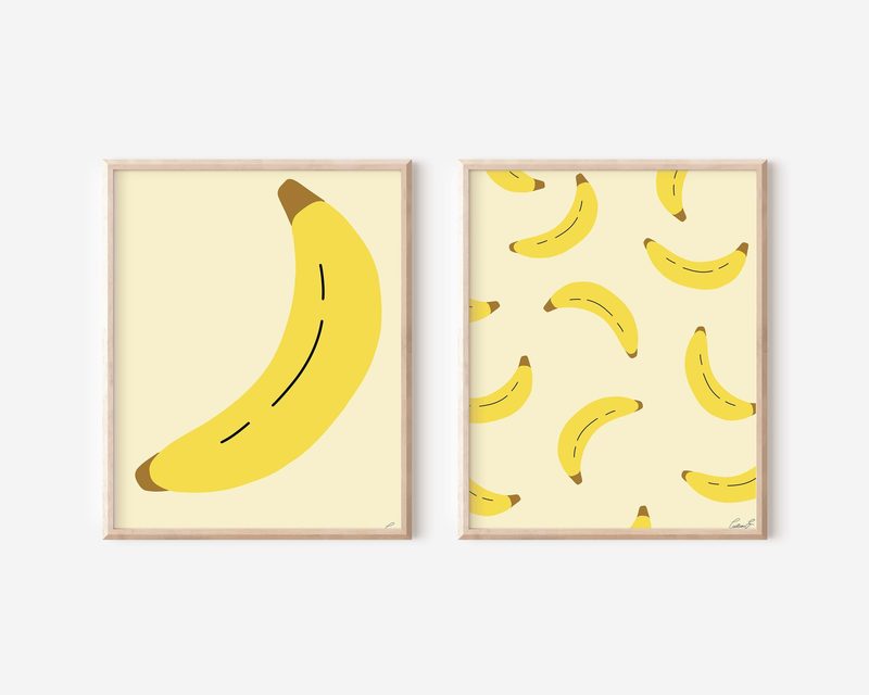 Printable Banana Art Print Set of 2 printable art by Cristina Carolina