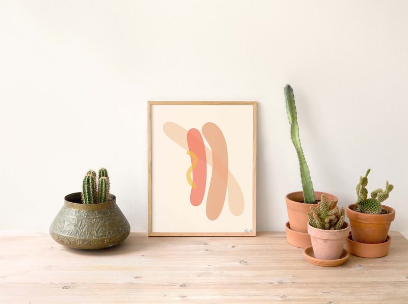 Hot dog Food Art printable art by Cristina Carolina