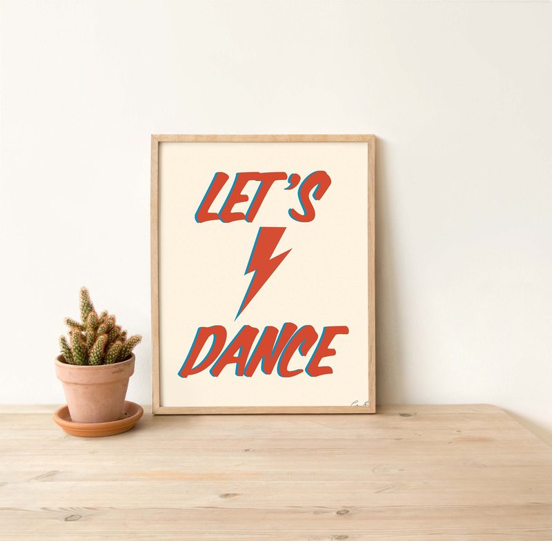 Let's Dance David Bowie printable art by Cristina Carolina