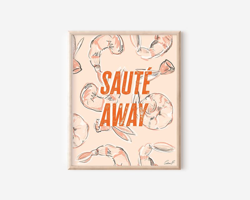 Shrimp art print by Cristina Carolina