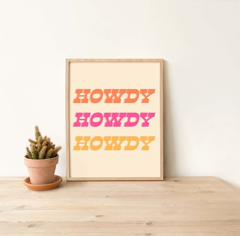 Howdy (Color) art print by Cristina Carolina