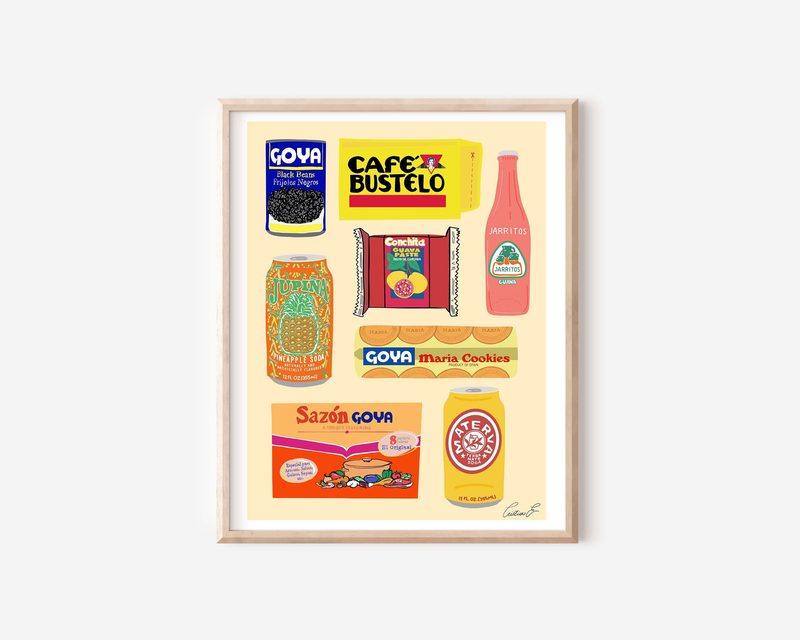 Hispanic Food Art Print printable art by Cristina Carolina