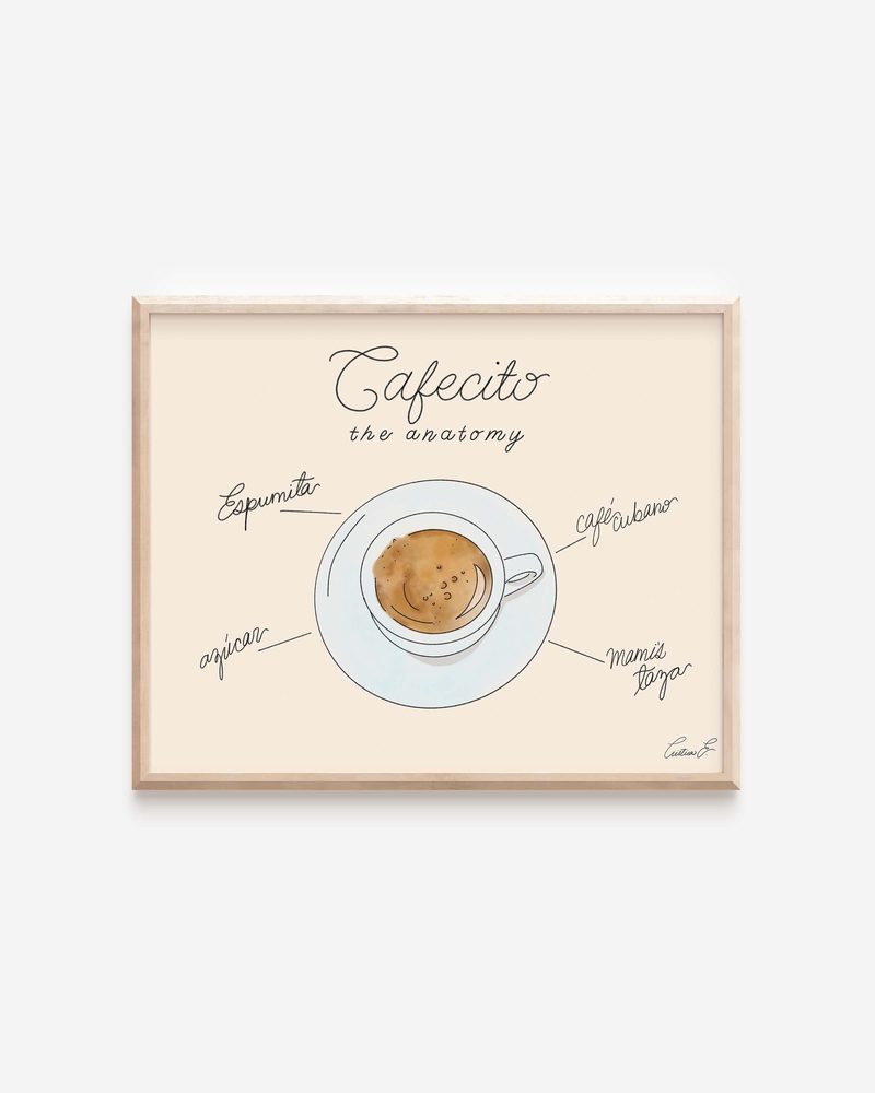 Printable The Anatomy of a Cafecito Art Print printable art by Cristina Carolina