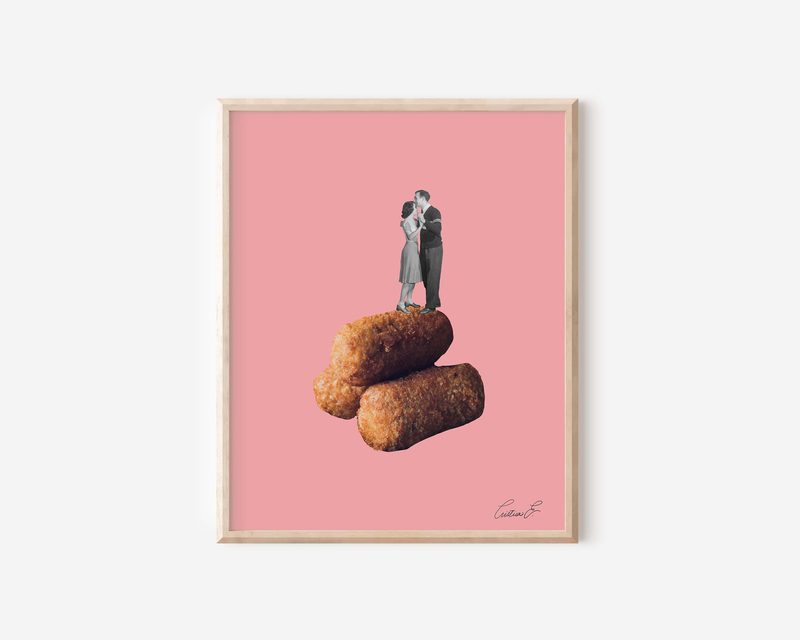 Digital Croqueta Dancing Lovers Art Print printable art by Cristina Carolina