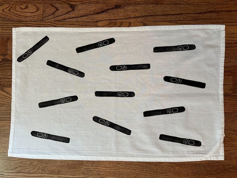 Cuban Cigars Tea Towel (Black) by Cristina Carolina