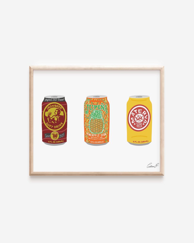 Materva, Jupiña & Iron Beer art print by Cristina Carolina