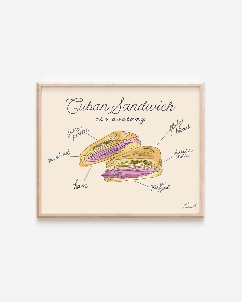 Anatomy of a Cuban Sandwich art print by Cristina Carolina